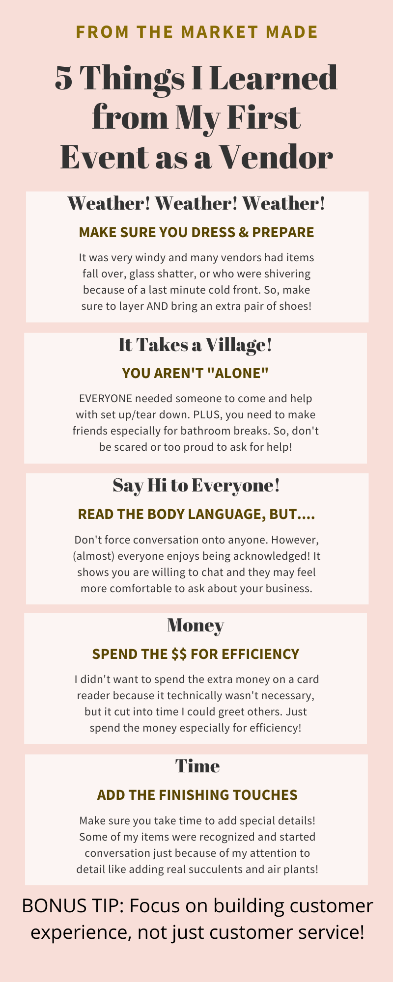 5 Things I Learned - My First Event as a Vendor