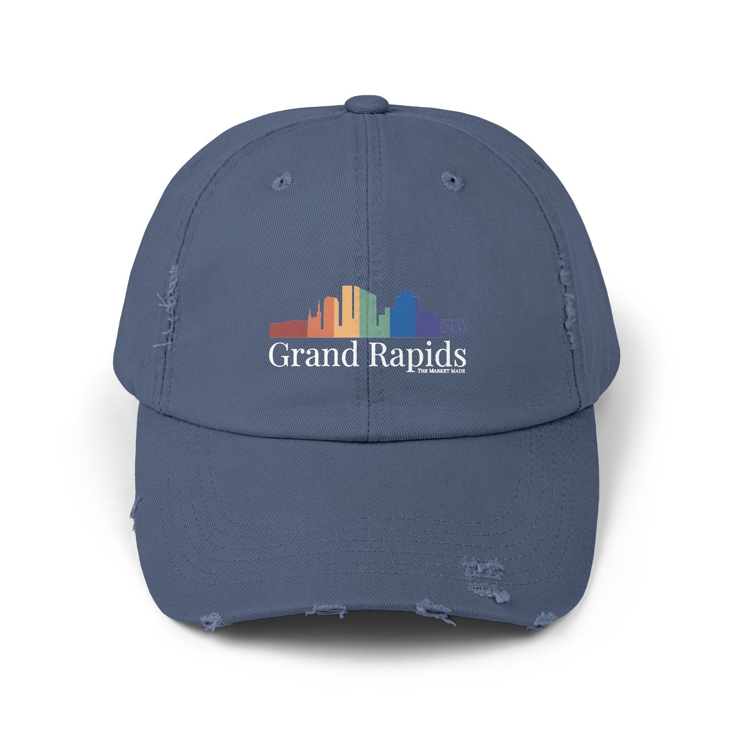 Distressed Cap Grand Rapids Rainbow Skyline