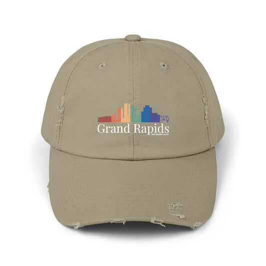 Distressed Cap Grand Rapids Rainbow Skyline