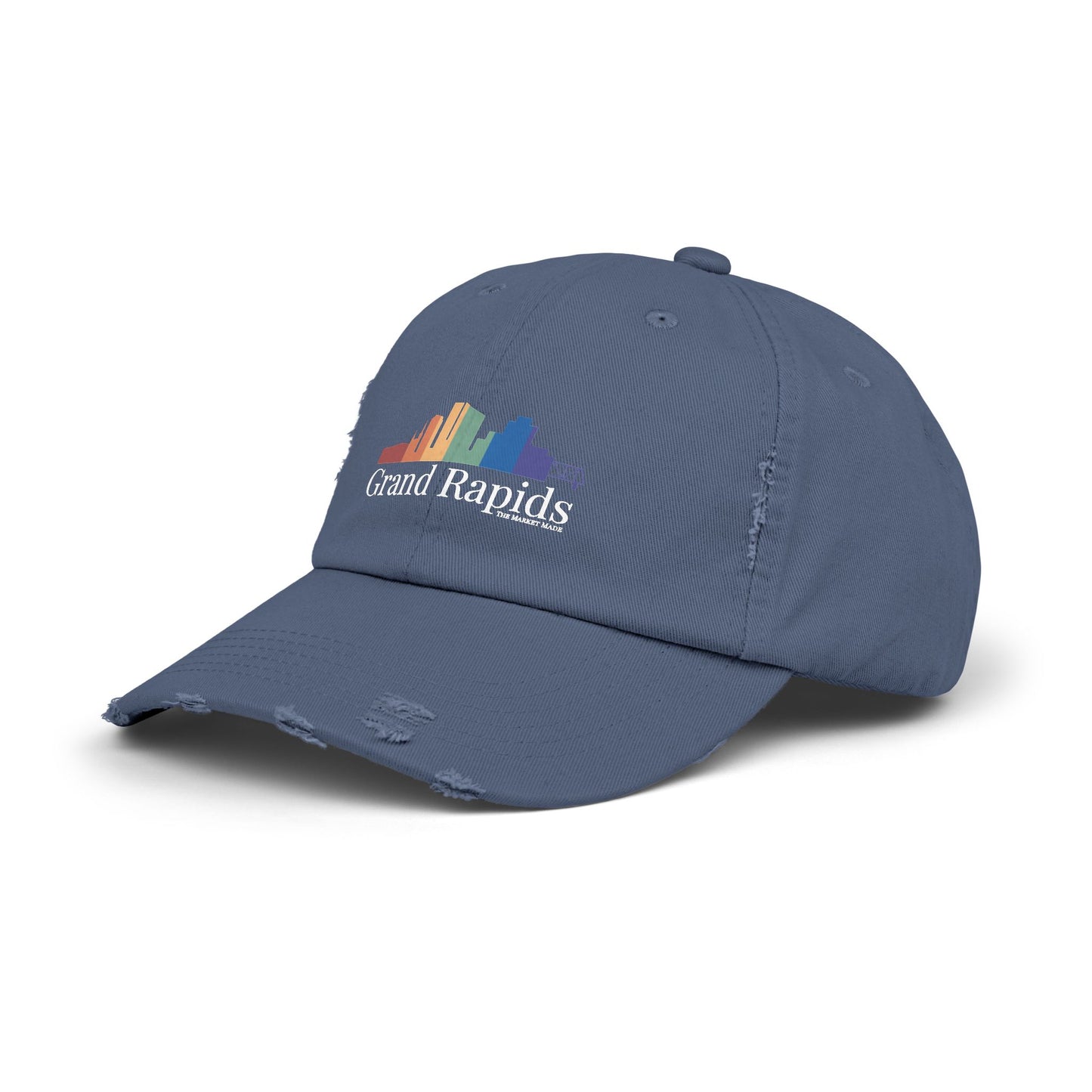 Distressed Cap Grand Rapids Rainbow Skyline