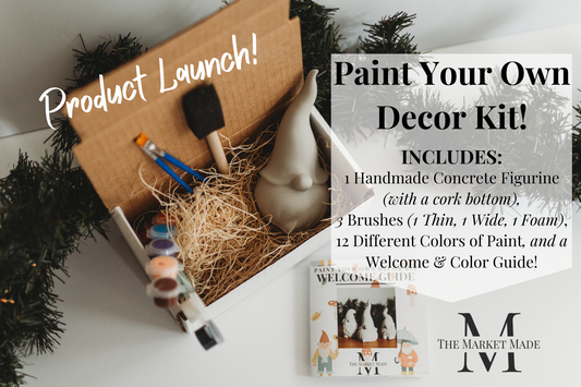 Handmade Concrete Book Decor | Paint Your Own Decor Kit | Paint Your Own Activity Set | Paint Your Own Handmade Concrete Gift Set