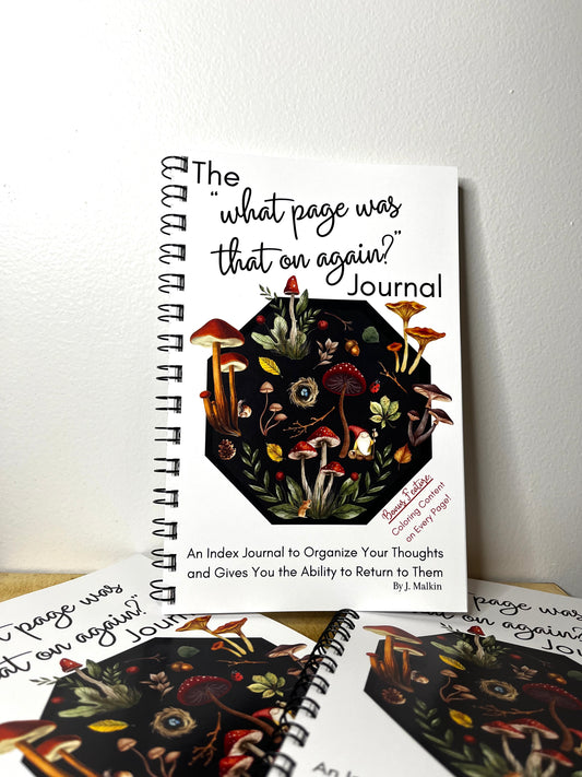 The "What Page Was That On Again?" Journal | An Index Journal with Coloring Content