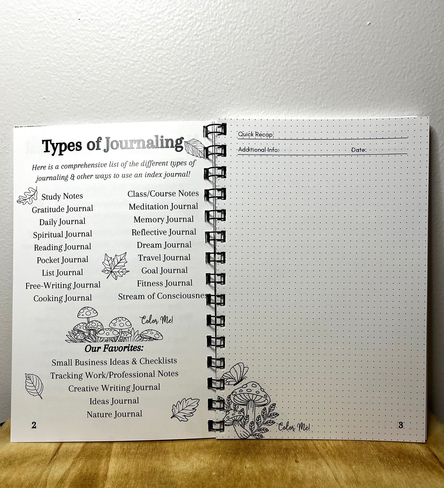 The "What Page Was That On Again?" Journal | An Index Journal with Coloring Content
