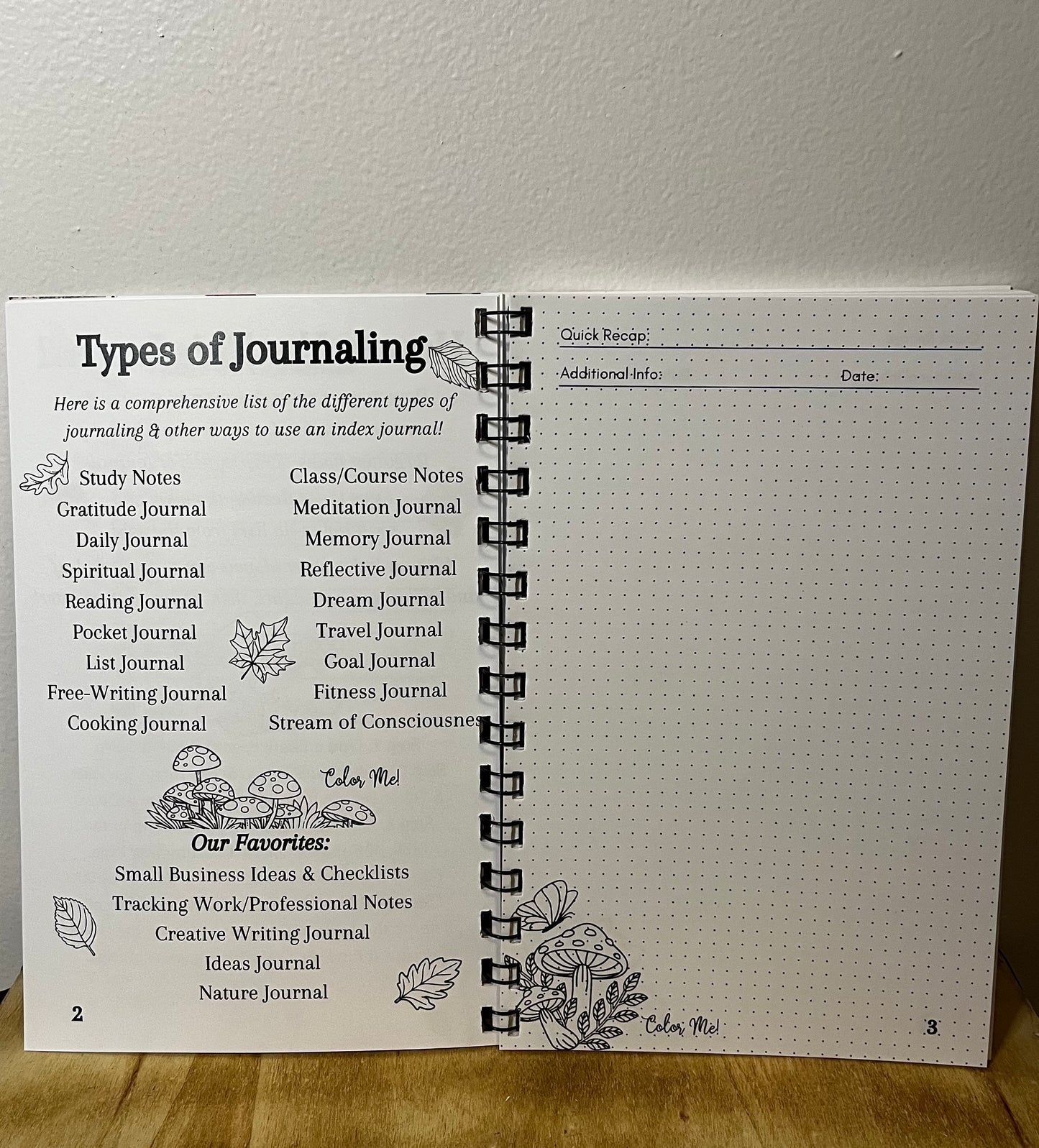 The "What Page Was That On Again?" Journal | An Index Journal with Coloring Content