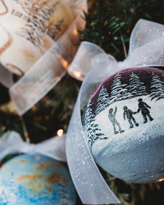 Hand-Painted Snowscape Foam Ornament