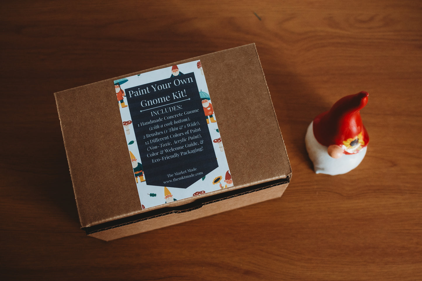 Paint Your Own Gnome Kit: Handmade Concrete Decor Activity Kit