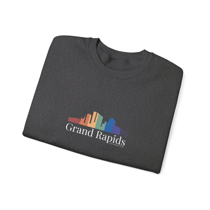 Grand Rapids Unisex Heavy Blend™ Crewneck Sweatshirt Rainbow Skyline