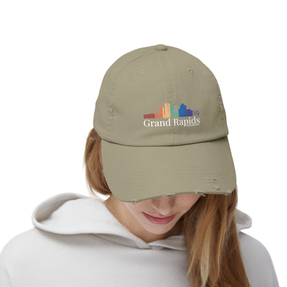 Distressed Cap Grand Rapids Rainbow Skyline