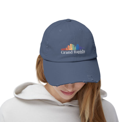 Distressed Cap Grand Rapids Rainbow Skyline