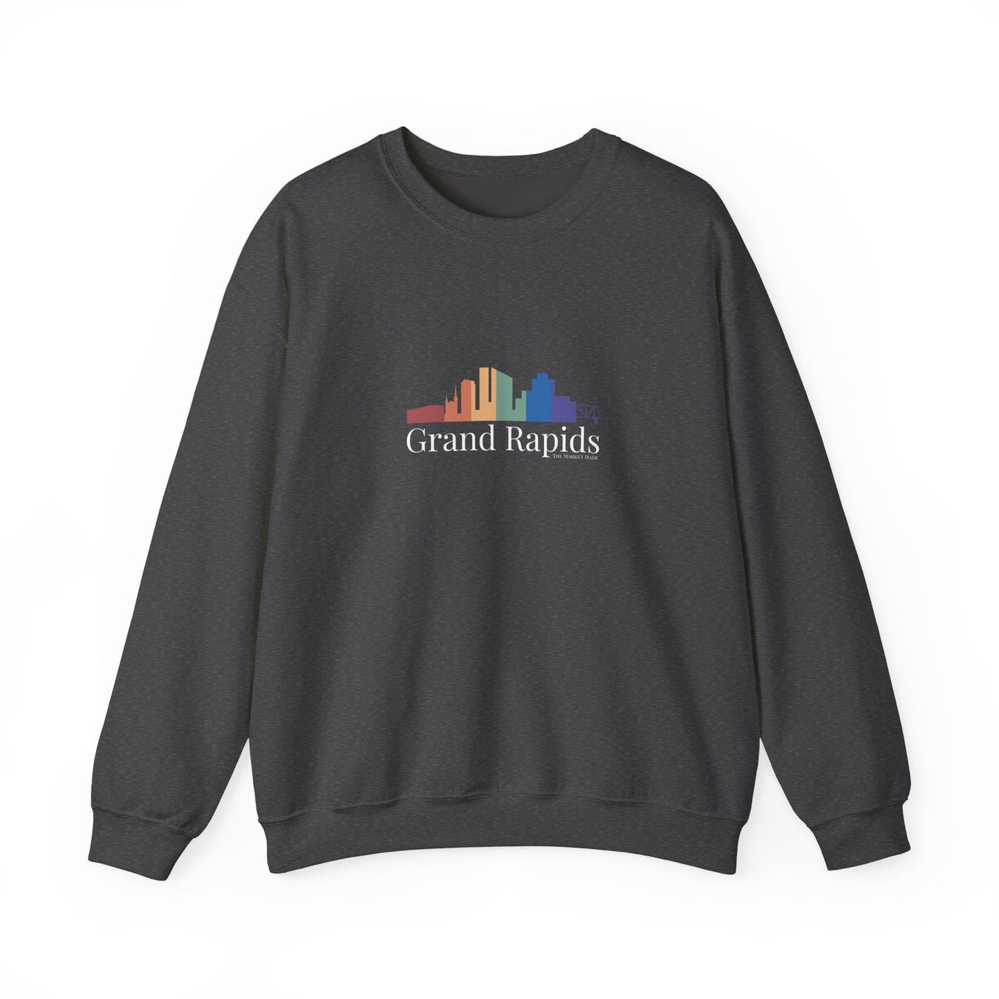 Grand Rapids Unisex Heavy Blend™ Crewneck Sweatshirt Rainbow Skyline