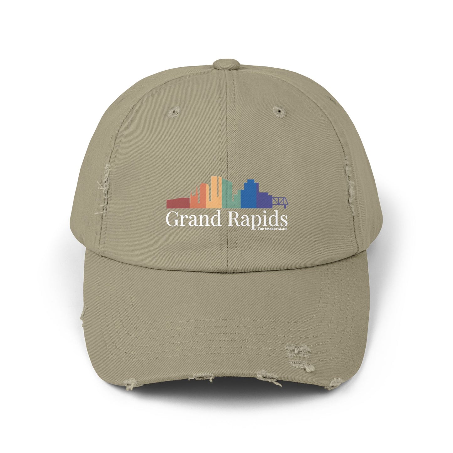 Distressed Cap Grand Rapids Rainbow Skyline