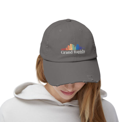 Distressed Cap Grand Rapids Rainbow Skyline