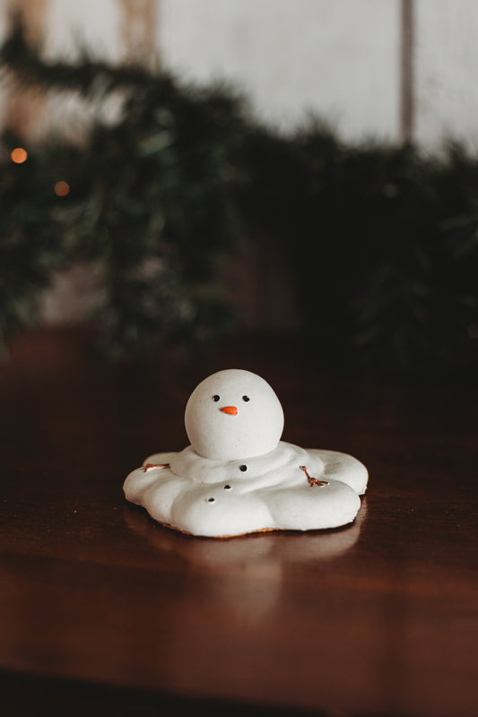Mini Melting Snowman | Handmade Concrete Snowmen | Cute Tabletop Holiday Decor