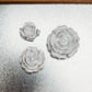 Set of 3 Handmade Concrete Rose Magnets | Floral Refrigerator Magnets